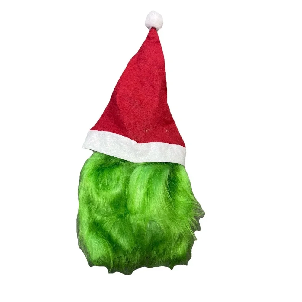 The Grinch Mask With Santa Hat Deluxe Cosplay Costume Christmas Holiday Adult